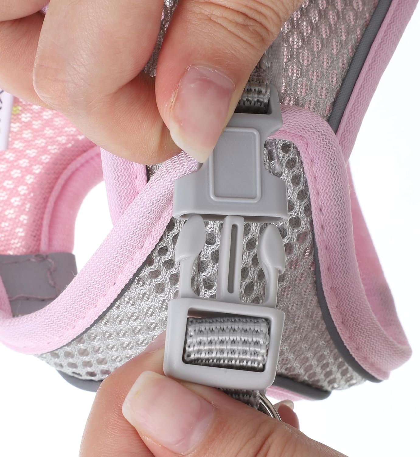 Pet Rabbit Harness and Leash Set Soft Cotton Pink Small - Image 3