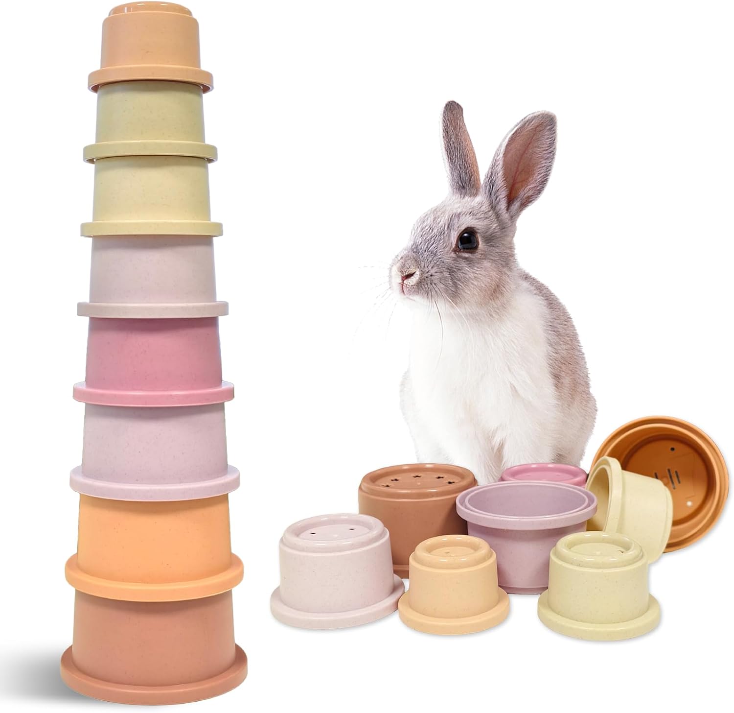 Small Animal Toy Stacking Cups Set 8 Pieces - Image 9
